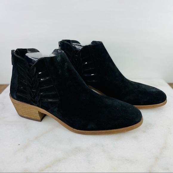 Vince Camuto Black Suede Prestetta Braided Ankle Bootie - Picture 10 of 11